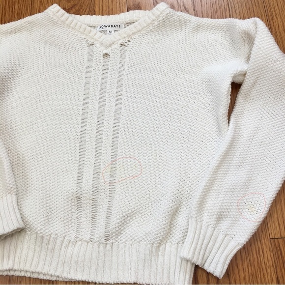 Nowadays Big Girls White Cotton Pull Over Knit Sweater - Picture 12 of 12